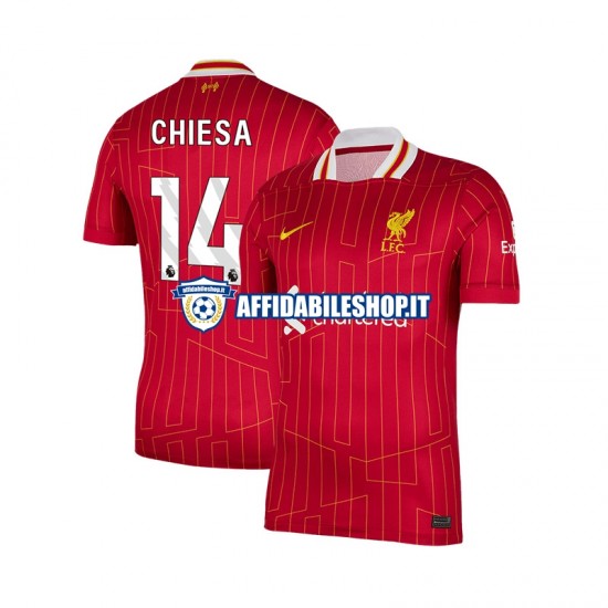 Maglia Liverpool Federico Chiesa 14 2024-2025 Uomo Manica Corta, Gara Home