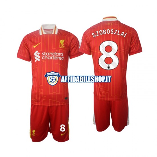 Maglia Liverpool Szoboszlai 8 2024-2025 Bambino 3-13 anni Manica Corta, Gara Home