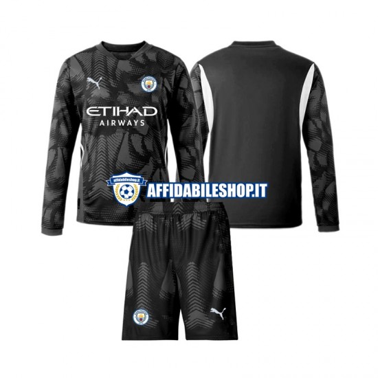 Maglia Manchester City Portiere 2024-2025 Bambino 3-13 anni Manica Lunga, Gara Quarto