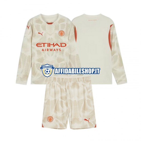 Maglia Manchester City Portiere 2024-2025 Bambino 3-13 anni Manica Lunga, Gara Terza