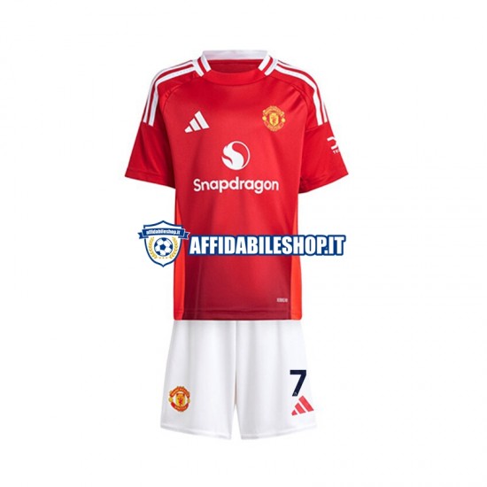 Maglia Manchester United Beckham 7 2024-2025 Bambino 3-13 anni Manica Corta, Gara Home