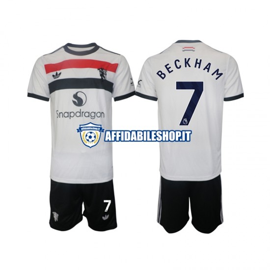 Maglia Manchester United Beckham 7 2024-2025 Bambino 3-13 anni Manica Corta, Gara Terza