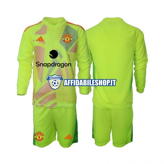 Maglia Manchester United Portiere 2024-2025 Bambino 3-13 anni Manica Lunga, Gara Away