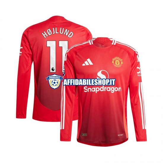 Maglia Manchester United Rasmus Hojlund 11 2024-2025 Uomo Manica Lunga, Gara Home