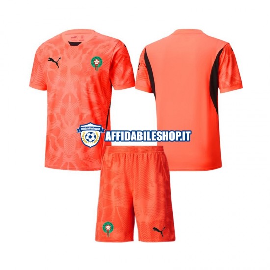 Maglia Marocco Portiere 2024 Bambino 3-13 anni Manica Corta, Gara Home