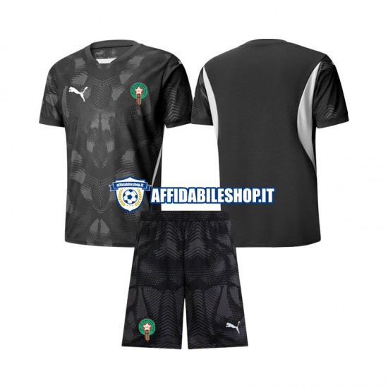 Maglia Marocco Portiere 2024 Bambino 3-13 anni Manica Corta, Gara Terza