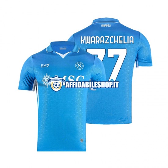 Maglia Napoli Khvicha Kvaratskhelia 77 2024-2025 Uomo Manica Corta, Gara Home