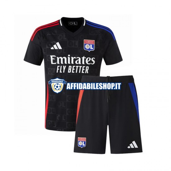 Maglia Olympique Lyonnais 2024-2025 Bambino 3-13 anni Manica Corta, Gara Away