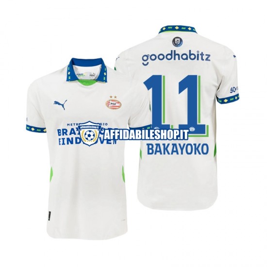 Maglia PSV Eindhoven Johan Bakayoko 11 2024-2025 Uomo Manica Corta, Gara Away