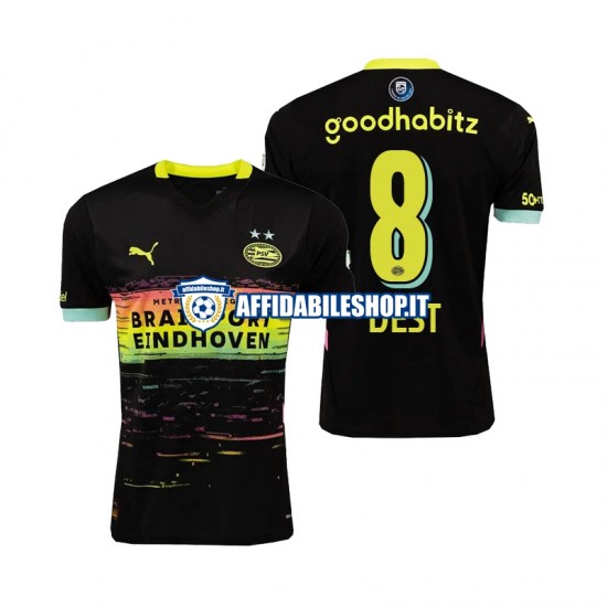 Maglia PSV Eindhoven Sergino Dest 8 2024-2025 Uomo Manica Corta, Gara Away