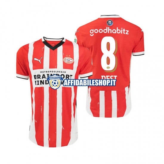 Maglia PSV Eindhoven Sergino Dest 8 2024-2025 Uomo Manica Corta, Gara Home