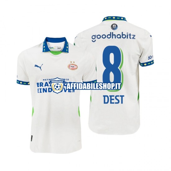 Maglia PSV Eindhoven Sergino Dest 8 2024-2025 Uomo Manica Corta, Gara Terza