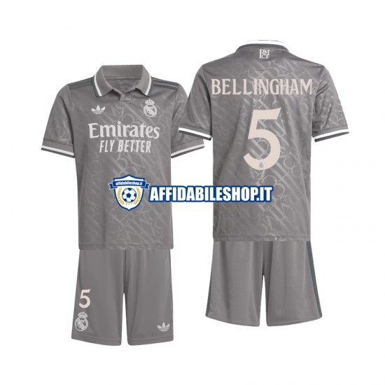 Maglia Real Madrid Bellingham 5 2024-2025 Bambino 3-13 anni Manica Corta, Gara Terza