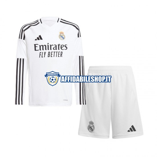 Maglia Real Madrid 2024-2025 Bambino 3-13 anni Manica Lunga, Gara Home