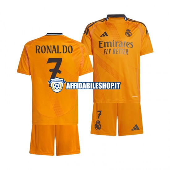 Maglia Real Madrid Cristiano Ronaldo 7 2024-2025 Bambino 3-13 anni Manica Corta, Gara Away