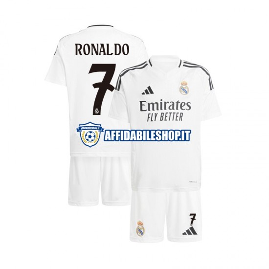 Maglia Real Madrid Cristiano Ronaldo 7 2024-2025 Bambino 3-13 anni Manica Corta, Gara Home