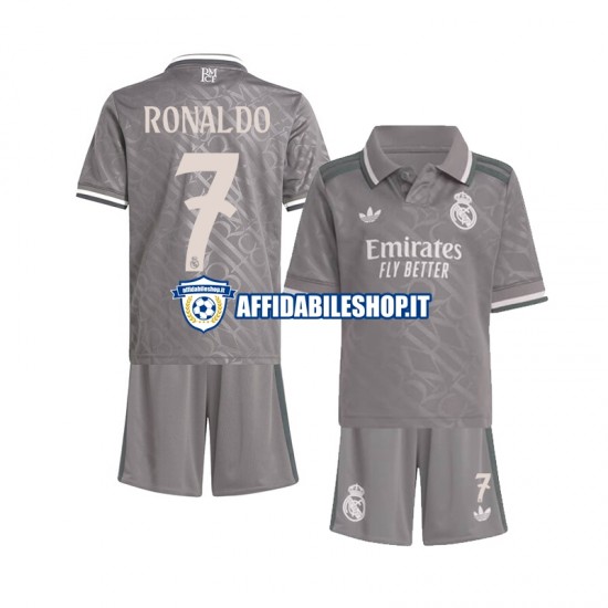 Maglia Real Madrid Cristiano Ronaldo 7 2024-2025 Bambino 3-13 anni Manica Corta, Gara Terza