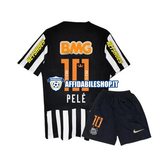 Maglia Santos PELE 10 Retro 2011-2012 Bambino 3-13 anni Manica Corta, Gara Away