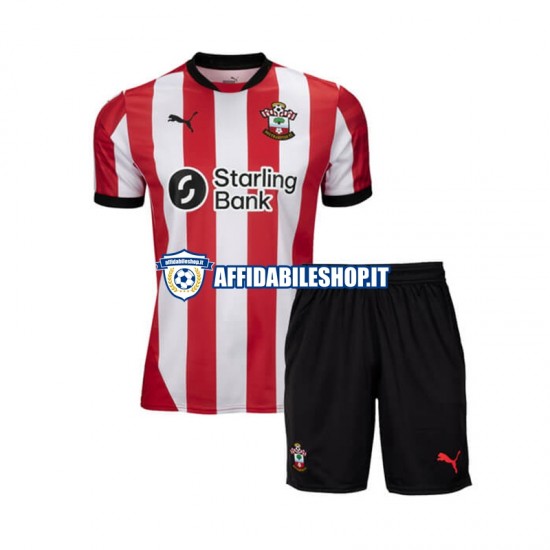 Maglia Southampton 2024-2025 Bambino 3-13 anni Manica Corta, Gara Home