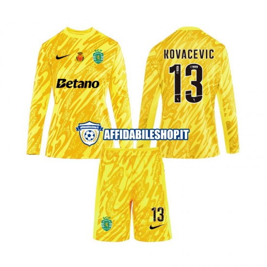 Maglia Sporting CP Portiere Kovacevic 13 2024-2025 Bambino 3-13 anni Manica Lunga, Gara Terza