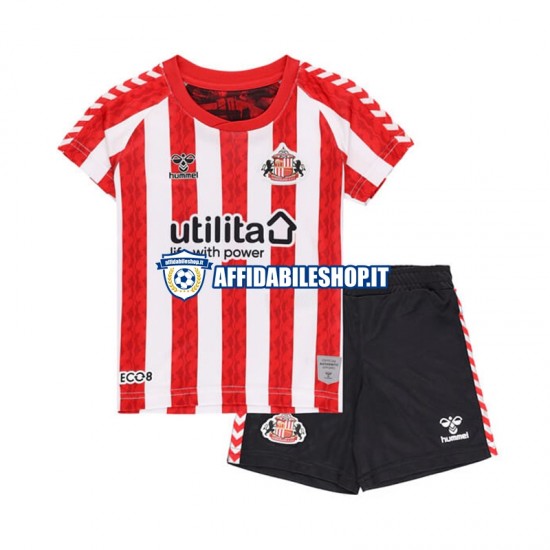 Maglia Sunderland 2024-2025 Bambino 3-13 anni Manica Corta, Gara Home