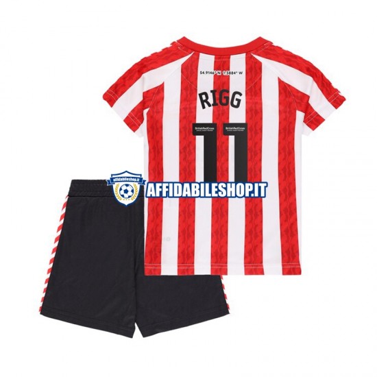 Maglia Sunderland Chris Rigg 11 2024-2025 Bambino 3-13 anni Manica Corta, Gara Home