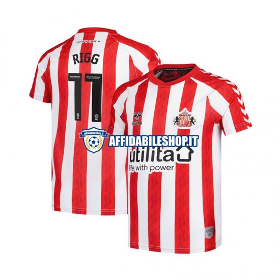 Maglia Sunderland Chris Rigg 11 2024-2025 Uomo Manica Corta, Gara Home