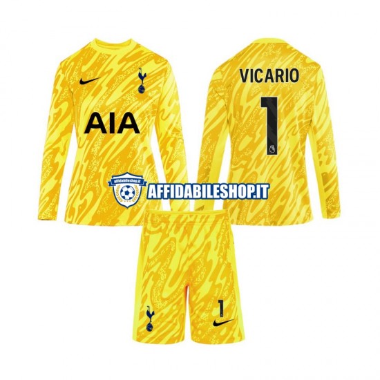 Maglia Tottenham Hotspur Portiere Vicario 1 2024-2025 Bambino 3-13 anni Manica Lunga, Gara Home