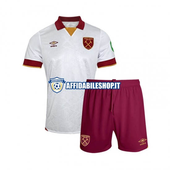 Maglia West Ham United 2024-2025 Bambino 3-13 anni Manica Corta, Gara Terza